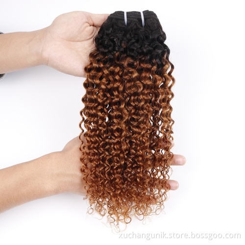 Uniky 1b 30 kinky curly hair virgin brazilian remy hair 3 hair bundles with 4*4 lace closure